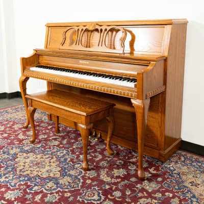 Baldwin 45" 5045 Upright Piano | Satin Oak | SN: 433360 | Used image 1