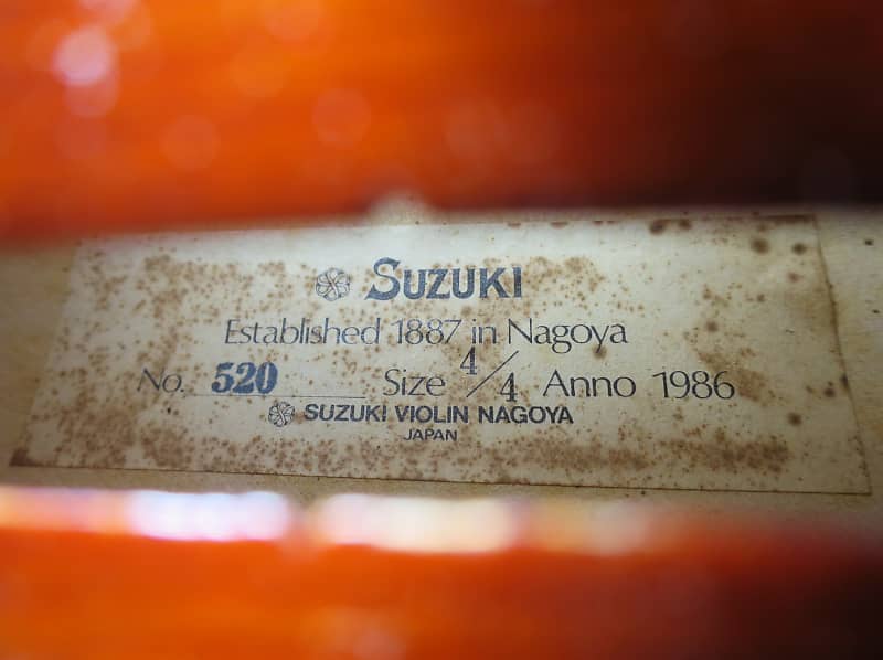 SUZUKIバイオリン NO.520 4/4 Anno1984 Suzuki Violin No. 520 (Advanced), 4/4, Japan - Immaculate