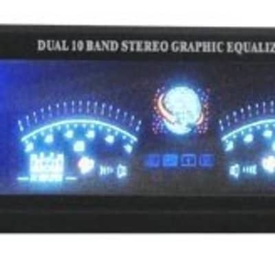 Mr. Dj DEQ500 Dual Band Stereo Graphic Equalizer with 10 Band EQ Blue Leds and Dual Vu Meters Level Monitor