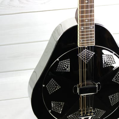 Royall Teardrop Tenor Singlecone Brass Body Resonator Bright Mirror Nickel Finish image 3