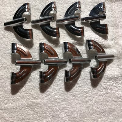 Vintage Extra Large Butterfly Bass Drum Claw Hooks 1 5/8" x 2 1/2" (8) Late 70's/early 80's - Chrome image 2