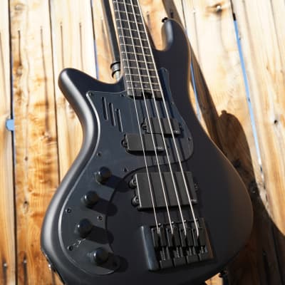 Schecter DIAMOND SERIES Stiletto-4 Stealth Pro- Satin Black Left Handed 4-String Electric Bass Guitar (2023) image 6