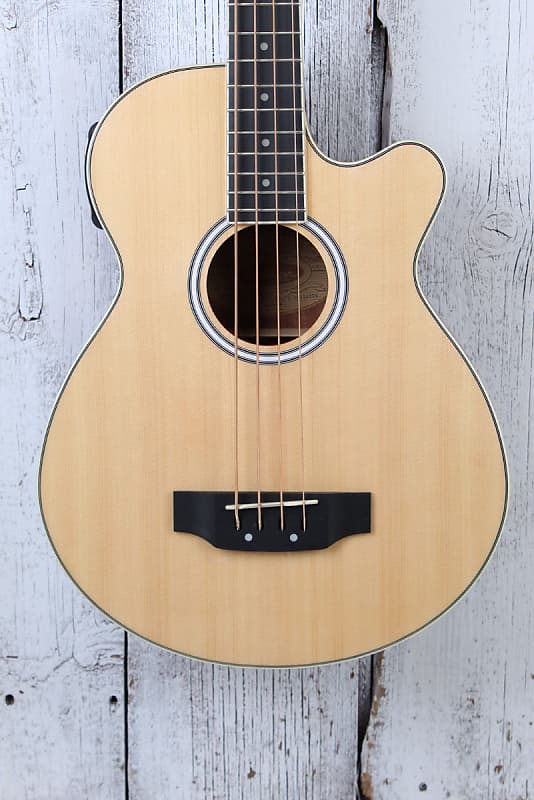 Washburn AB5 4 String Cutaway Acoustic Electric Bass Guitar Reverb