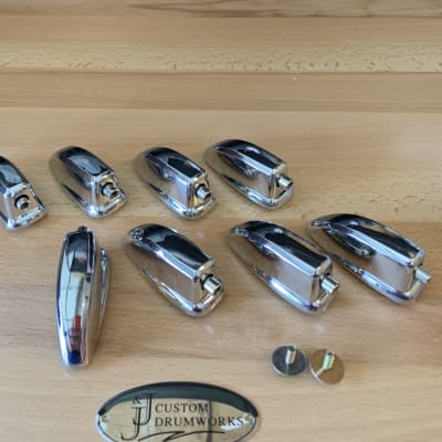 Slingerland Style Die-Cast Lugs for Bass Drum - Chrome Set of 8 image 3
