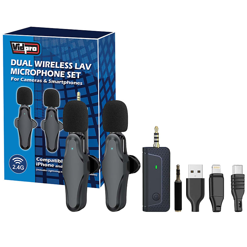 Wireless Headset Lavalier Microphone System -alvoxcon Dual Wireless Lapel  Mic For Iphone, Dslr Camera, Pa Speaker, , Podcast, Video Recording