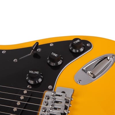 Glarry GST Style Beginner Electric Guitar Kit with Black Pickguard Orange image 8