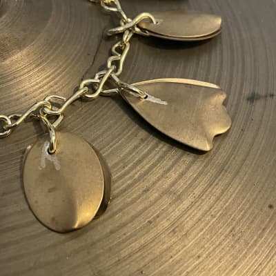 Upcycled Percussion - Brass Pendant Ching Ring - Hi Hat Tambourine image 3