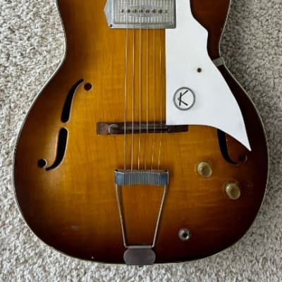Vintage 1962-64 Kay Galaxie Hollow Body Electric Guitar with Deluxe Hard Case for sale