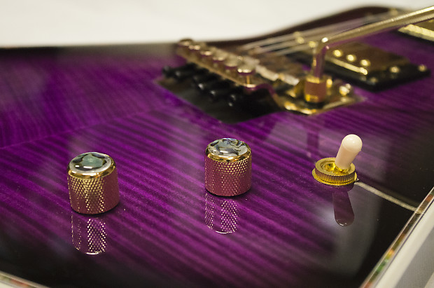 X-Type Flame Purple Burst Guitar 2017 - Gold Floyd Rose