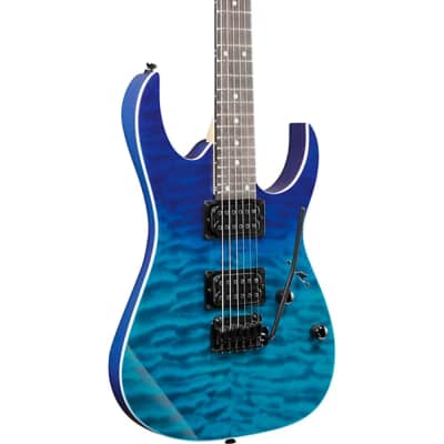 Ibanez  GRG120QASP GRG Series 6-String Electric Guitar  2023 - Transparent Blue Gradation image 5