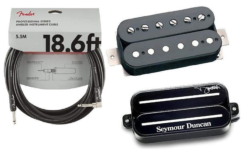 Seymour Duncan Dimebag Darrell Signature Set Dimebucker & SH-1 59 Black Pickups ( FENDER 18FT CABLE) image 1