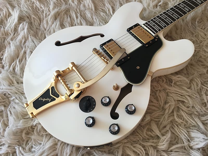 2011 Epiphone ES-345 AW Dot Alpine White Stereo Semi-Hollow Body Electric  Guitar OHSC | Reverb