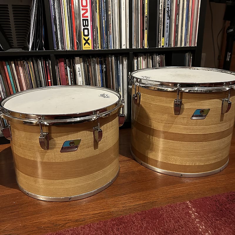 Ludwig Concert Toms Butcher Block 14”/15” INDe Mounts Reverb