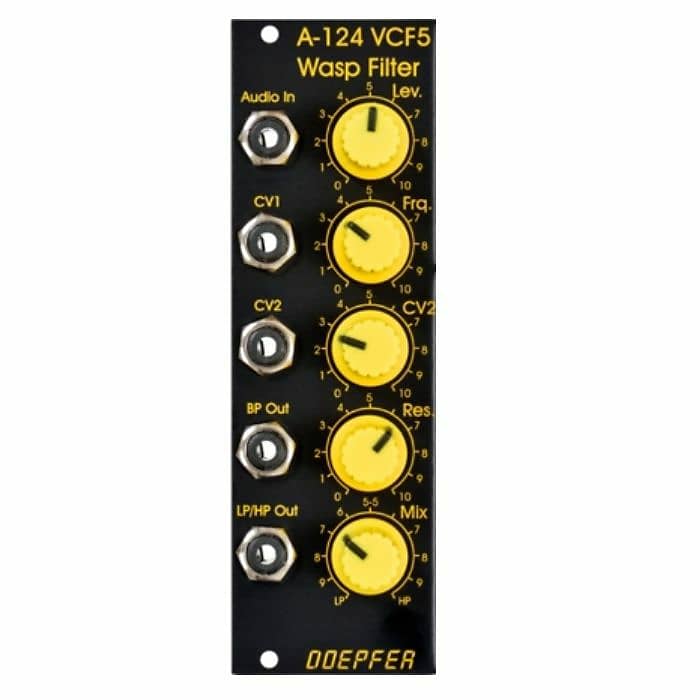 Doepfer A-124 VCF5 Wasp Filter 12dB Multimode Filter Module (special edition, black/yellow) image 1
