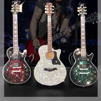 Slash Gibson Les Paul 1:4 miniature replica Anaconda Burst 2024 - Swarovski Crystals image 3