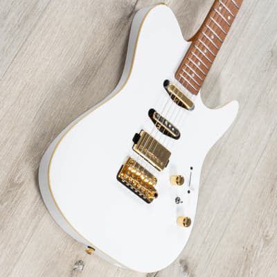 Ibanez Lari Basilio Signature LB1 Guitar, Roasted Birdseye Maple, White image 2