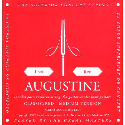 Augustine Classic Red Medium Tension Classical Guitar Strings 2010s - Red for sale