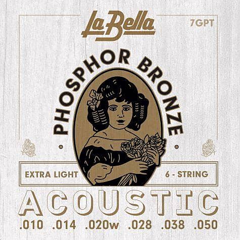 La Bella 7GPT Phosphor Bronze Extra Light Acoustic Strings image 1
