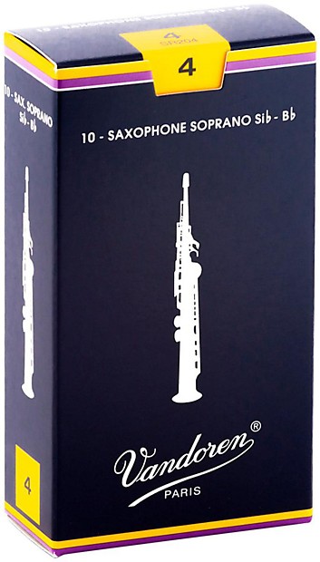 Vandoren SR204 Traditional Soprano Saxophone Reeds - Strength 4 (Box of 10) image 1