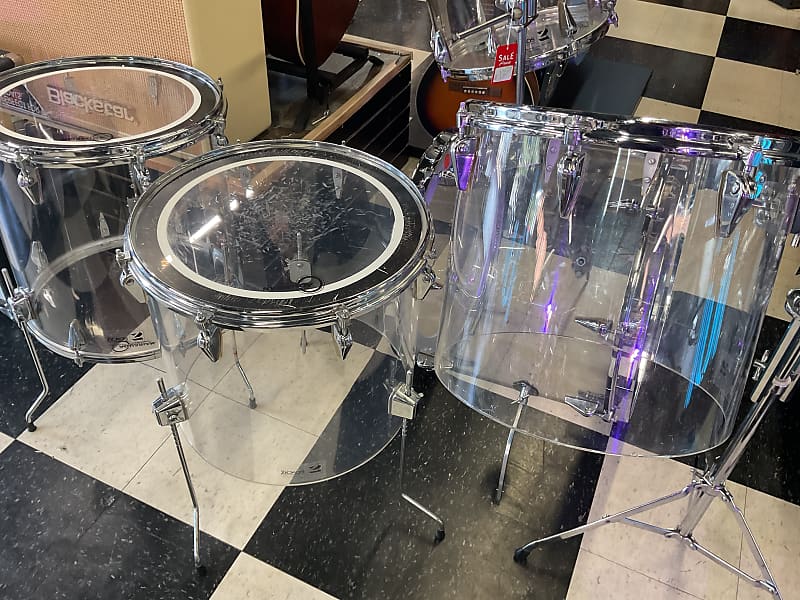 Zickos Acrylic Drum Set 70’s Clear Reverb