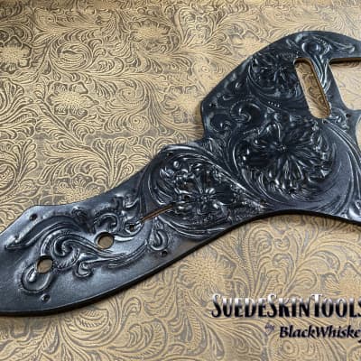 Custom Hand Tooled Leather Pickguard fits Fender Thinline Telecaster Tele image 2