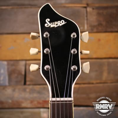 1965 Supro Holiday Guitar Res O Glass White image 4
