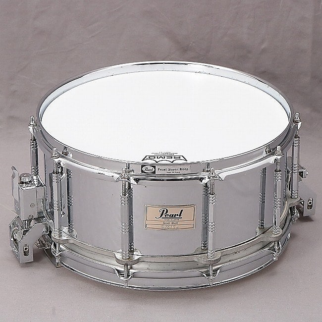 Pearl S-814D Free-Floating Steel 14x6.5 Snare Drum (1st Gen) 1983