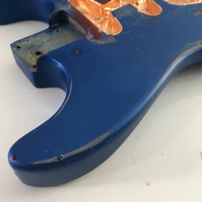 Custom Vintage ST60s Strat Style Lake Placid Blue Over Red Guitar Body Heavy Relic 4.3 Lb image 4