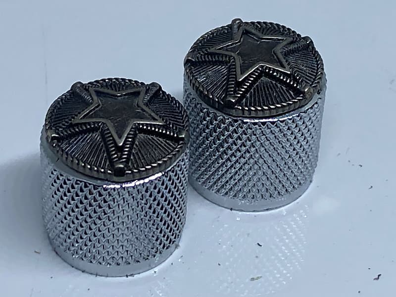 Double Star guitar knobs with knurled sides. Reverb
