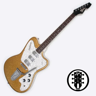 Italia Modena Classic Gold Sparkle Offset guitar Made in Korea w/ original gigbag image 1