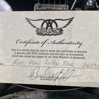Music Man Brad Whitford’s Aerosmith, Reflex, Authenticated! (#128) 2010 Black image 4