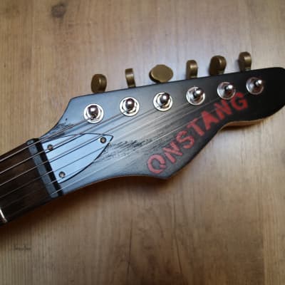 Custom painted Slick Guitars SL54 Skullcat QNSTANG trust in punk Stencil Graffiti Guitar image 3