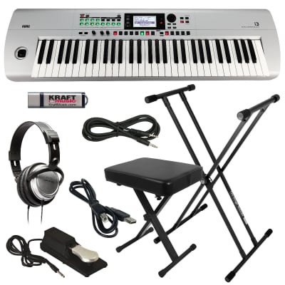 KORG i3 Music Workstation - Matte Silver - Key Essentials Bundle