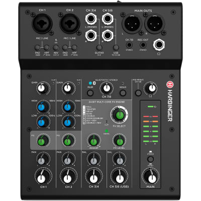 Features & Benefits of the Harbinger LV12 12-Channel Analog Mixer with  Bluetooth & FX 