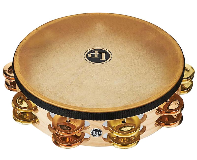 Latin Percussion Pro 10" Double Row Headed Tambourine - Brass/Bronze image 1
