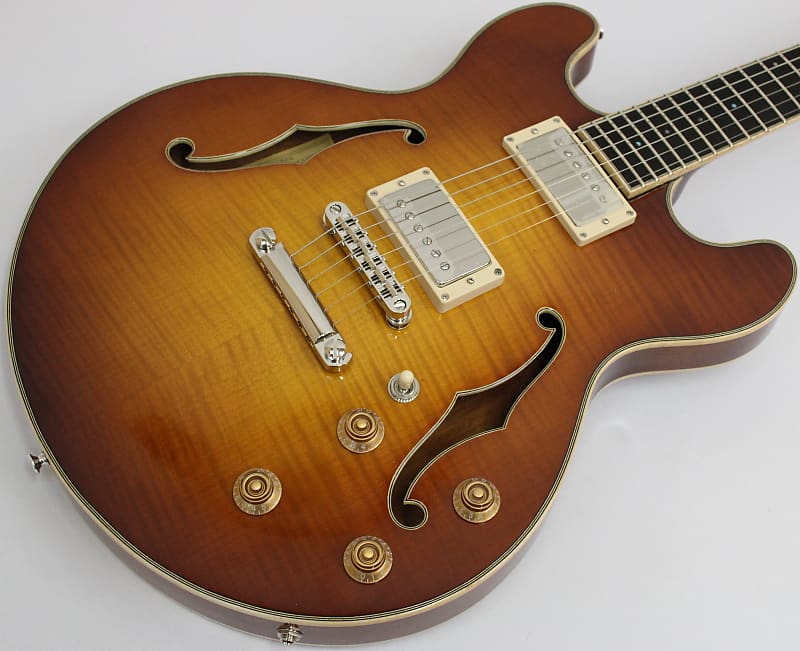Eastman T185MX Thinline Archtop Electric Guitar, Goldburst image 1