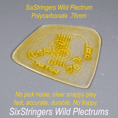 .76mm Acoustic Guitar Picks - SixStringers Inc. Wild Plectrum Polycarbonate (4 picks) Free Shipping image 4