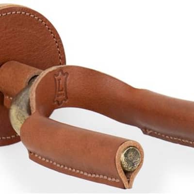 Levy's Brass Forged Guitar Hanger with Tan Leather for sale