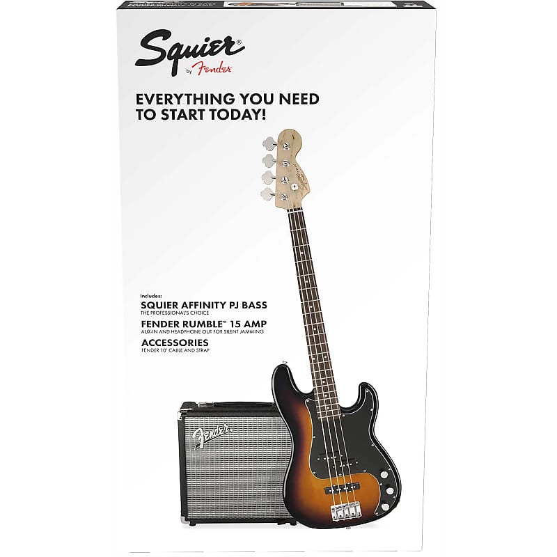 Squier Affinity Series Precision Bass PJ Pack with Rumble 15 Combo and Laurel Fretboard 2018 image 1