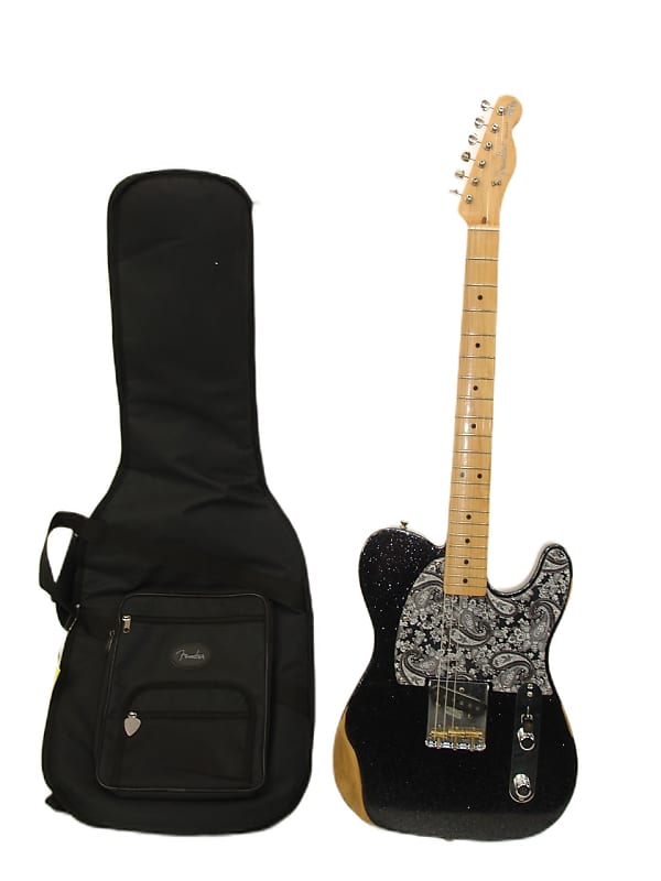 2021 Fender Brad Paisley Esquire Electric Guitar Maple, Black Sparkle w/ Bag image 1