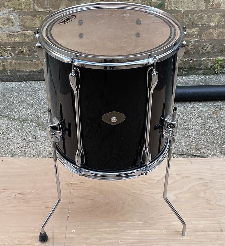 Used Tama Rockstar 14x14 Floor Tom Gloss Black Wrap