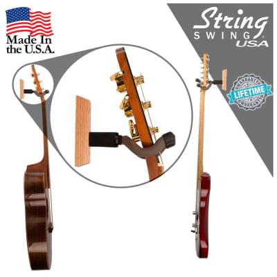 String Swing Hardwood OAK Guitar Hanger Wall Mount for Acoustic & Electric Guitars image 4