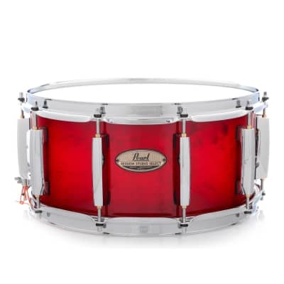 Pearl Session Studio Select 14x6.5 Snare Drum Antique Crimson Burst image 1