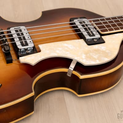1974 Hofner 500/1 Beatle Bass Vintage Violin Bass 100% Original w/ Blade Pickups, Case image 6