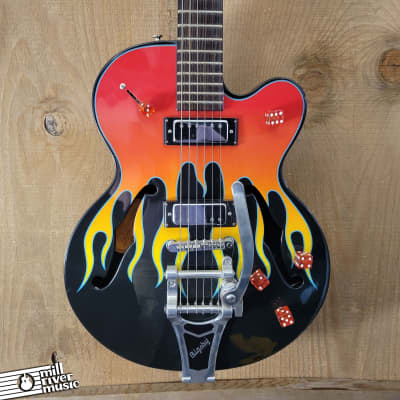 Epiphone Wildkat Flamekat w/ Bigsby 1999-2005 - Ebony with Flame Graphic Used for sale