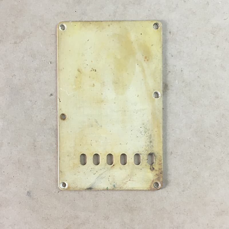Vintage Fender Electric Guitar Strat Back Plate Tremolo Cover Heavy Aged Relic image 1