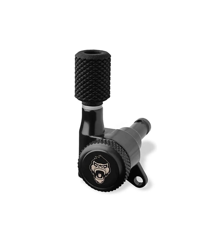 6 String Set - Guitar Monkey Monkey Grip - Locking Tuners - Megalight Bavarian Barrel Buttons - Black image 1
