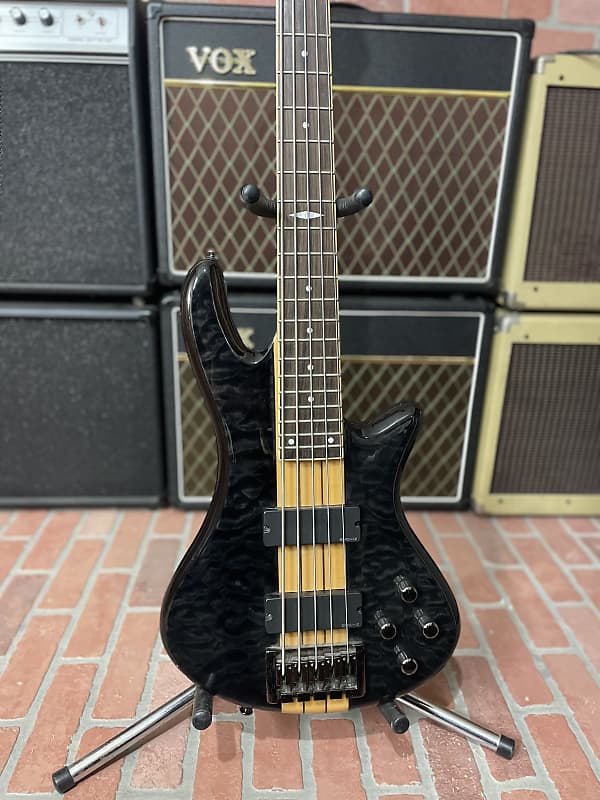 Schecter Damien Elite-5 Active 5-String Bass See-Thru Black | Reverb