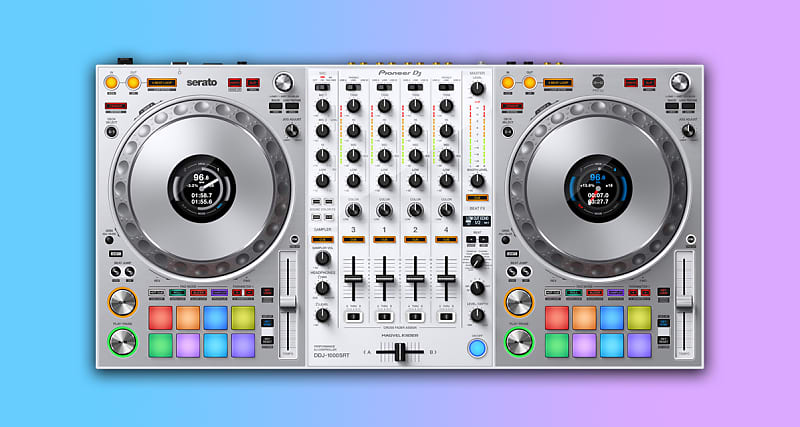 Pioneer DDJ-1000 SRT-W (Limited Edition White) plus an