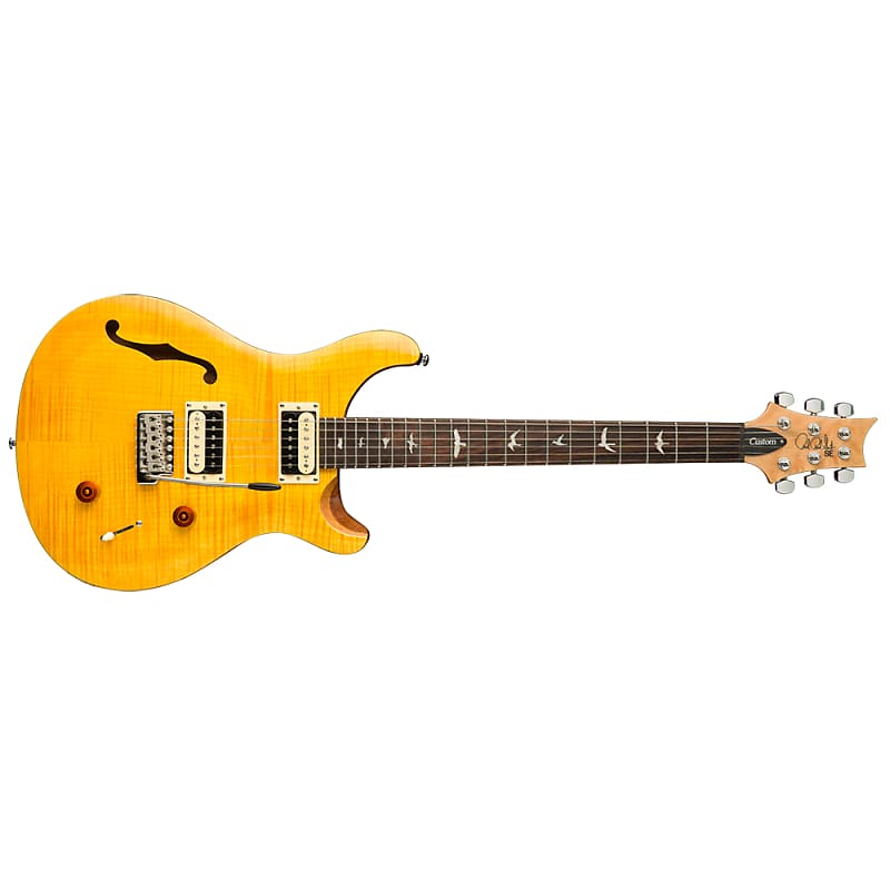 PRS Paul Reed Smith SE Custom 22 Semi-Hollow Guitar, Rosewood, Santana Yellow image 1